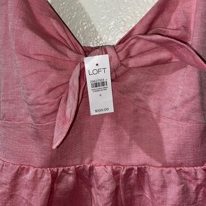 LOFT linen blend tiefront jumpsuit